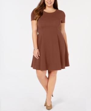 Soprano Trendy Plus Size Cap-Sleeve Skater Dress - TopLine Fashion Lounge