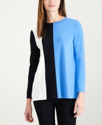 Alfani Womens Colorblock Long Sleeves Top - TopLine Fashion Lounge