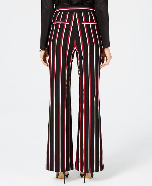 INC Striped Ponté-Knit Bootcut Pants
