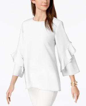 Alfani Ruffled-Sleeve Zip-Back Top - TopLine Fashion Lounge