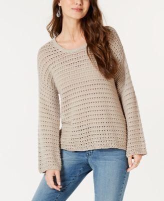 Style Co Cotton Pointelle Sweater Deep Black XL - 