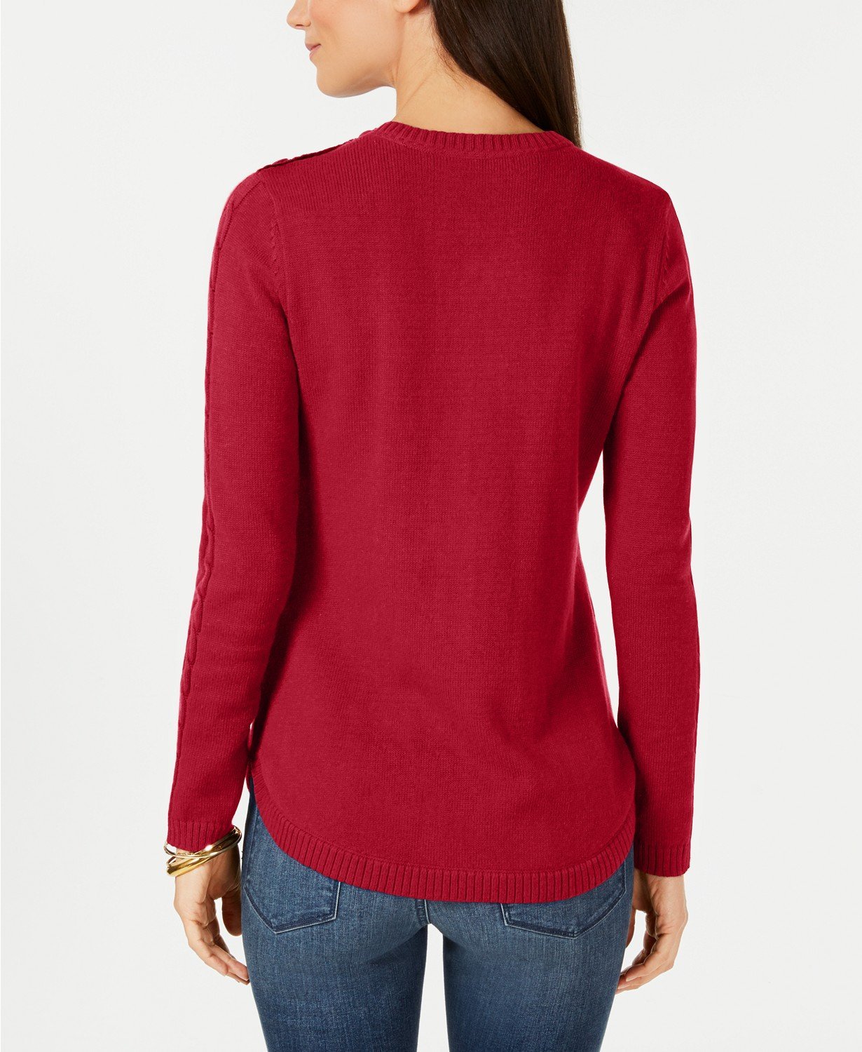 Charter Club Shaped Cable Sweater Mocha Rose XL - 