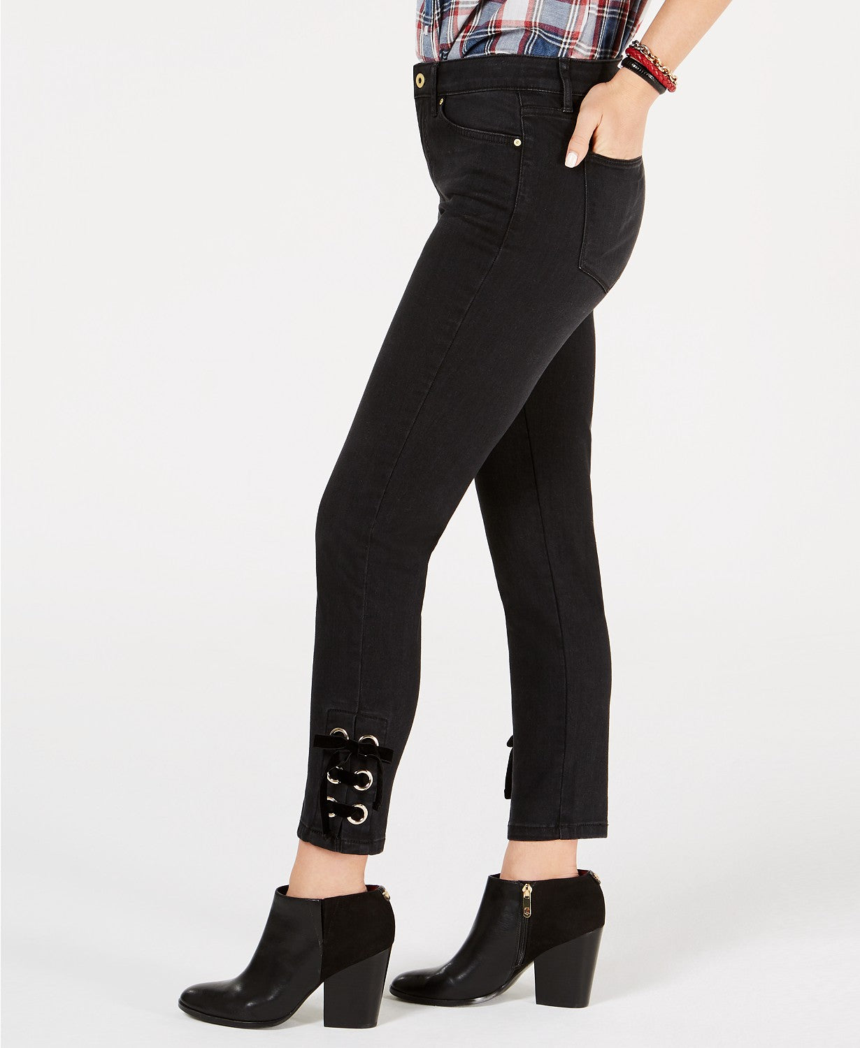 Tommy Hilfiger Lace-Up Cropped Jeans