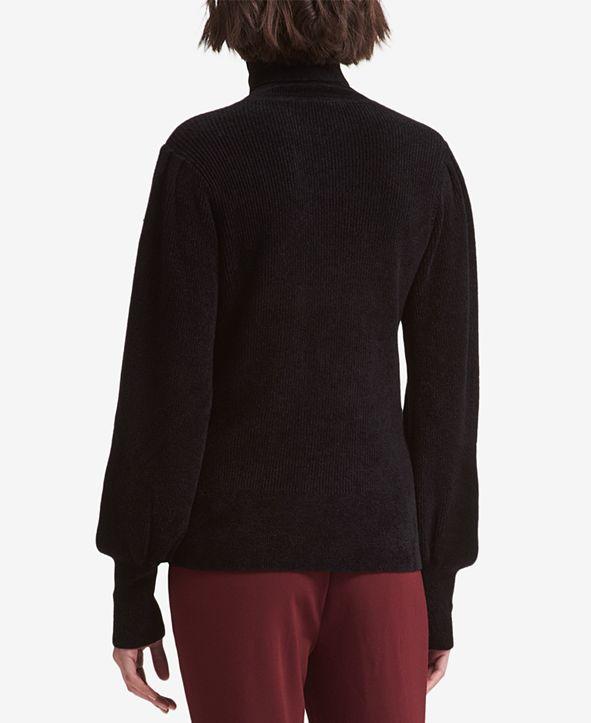 DKNY Chenille Blouson-Sleeve Sweater - TopLine Fashion Lounge