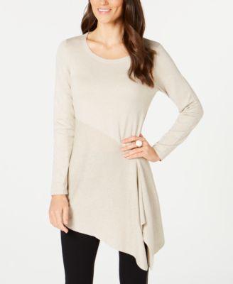 Alfani Womens Metallic Asymmetric Pullover Sweater - TopLine Fashion Lounge