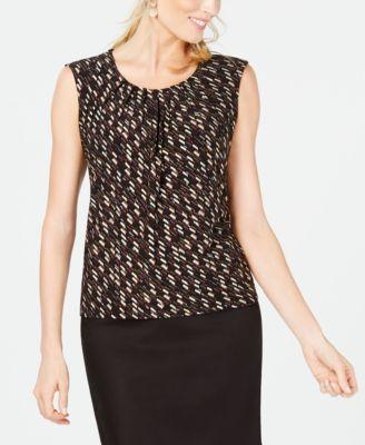 CAP SLV JEWEL NECK PRINT - TopLine Fashion Lounge