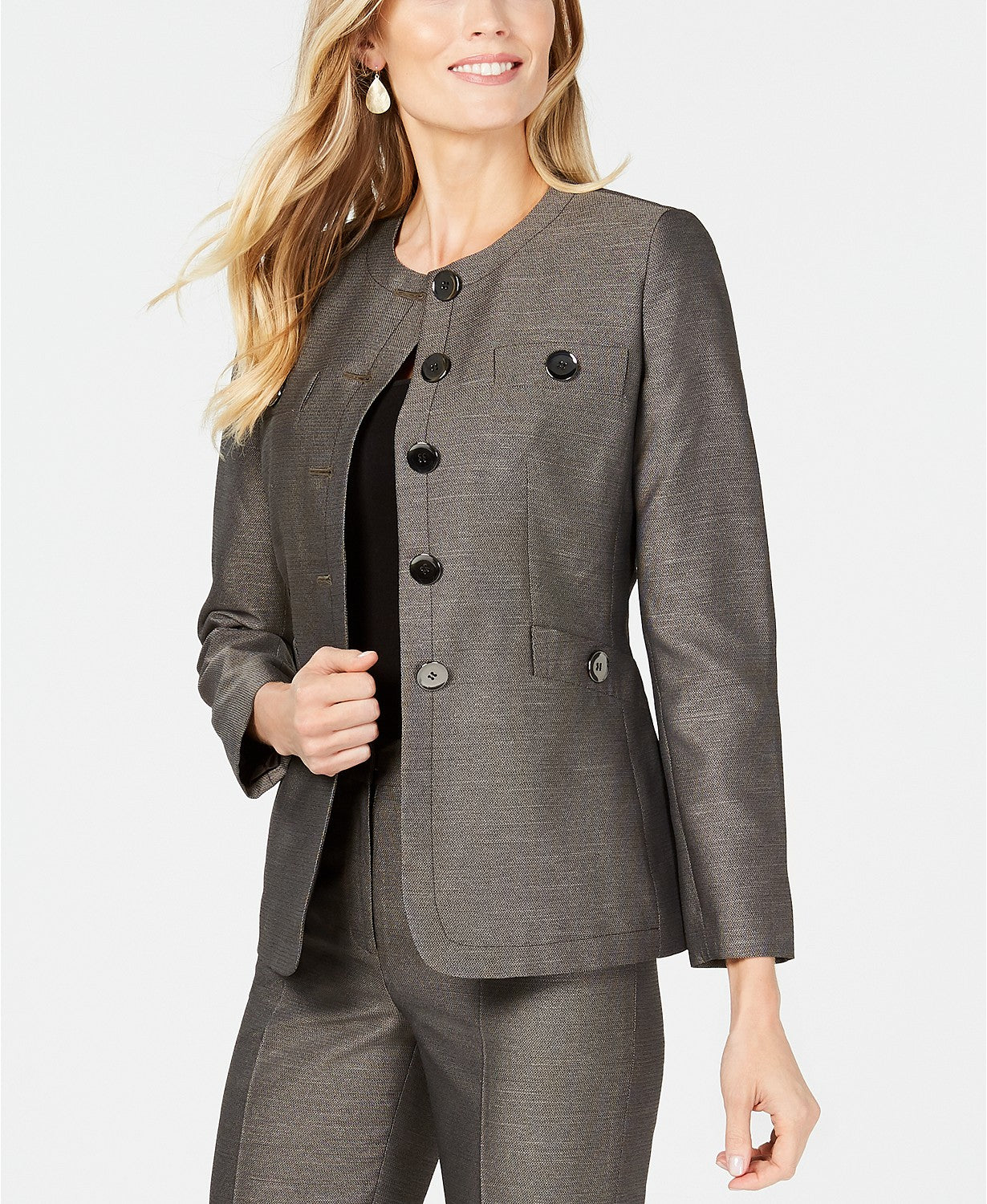 Le Suit Five-Button Pantsuit Jacket Only