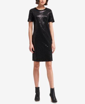 Dkny Sequined T-Shirt Dress - TopLine Fashion Lounge