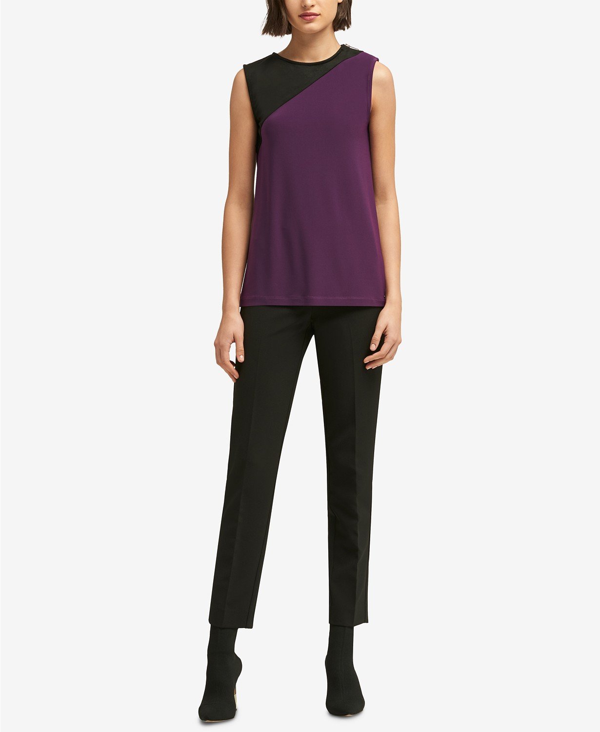 Dkny Colorblocked Zipper-Trim Shell - TopLine Fashion Lounge