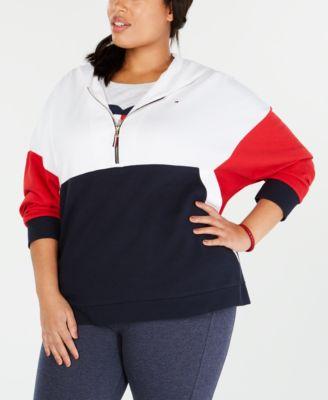 Tommy Hilfiger Plus Size Color Blocked Sweatshirt - TopLine Fashion Lounge