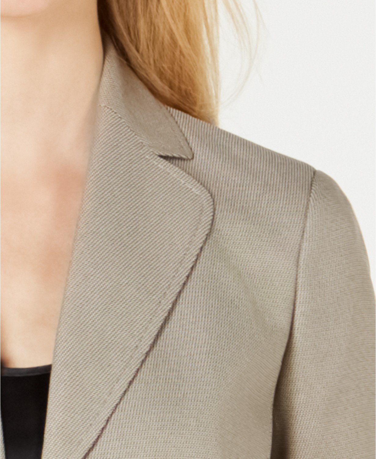 Le Suit Women's Beige/black Textured Two-button Pantsuit Jacket only - TopLine Fashion Lounge