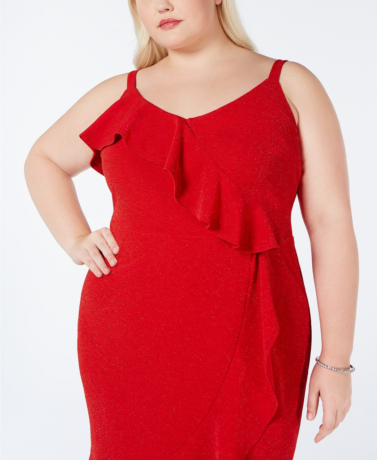 Love Squared Plus Size Asymmetrical-Ruffle Midi Dress - TopLine Fashion Lounge