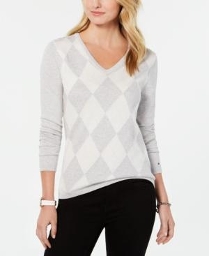 Tommy Hilfiger Cotton Argyle-Front Sweater XS - TopLine Fashion Lounge