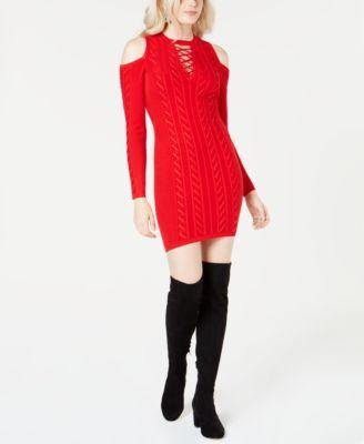 GUESS Allison Cold-Shoulder Sweater Scarlett Red L - 