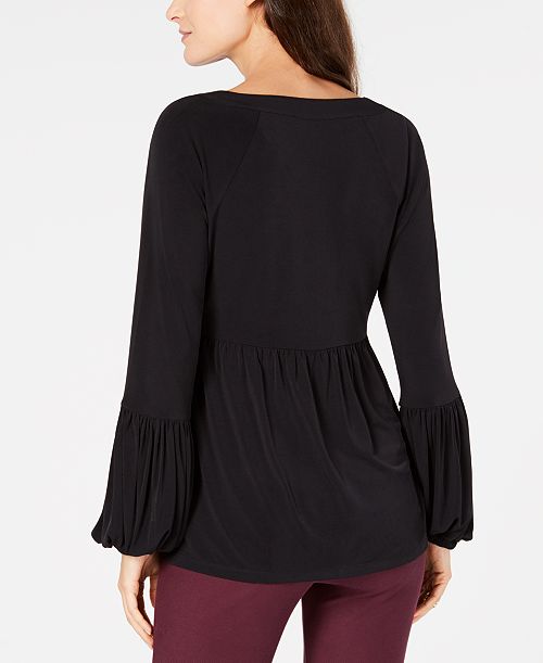 MICHAEL Michael Kors Chain Lace-Up Peasant Top