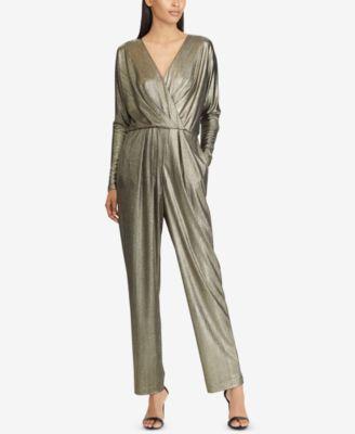 Lauren Ralph Lauren Metallic Crossover Jumpsuit - TopLine Fashion Lounge