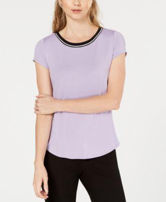 Alfani Striped-Trim T-Shirt - TopLine Fashion Lounge