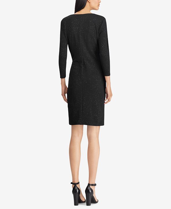 American Living Metallic-Knit Surplice Dress