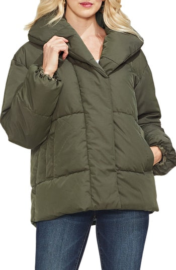 Vince Camuto Womens Winter Quilted Puffer Jacket