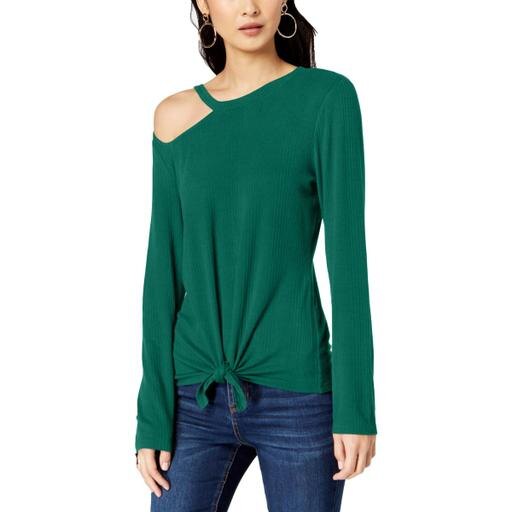 INC Shoulder-Cutout Tie-Front Top