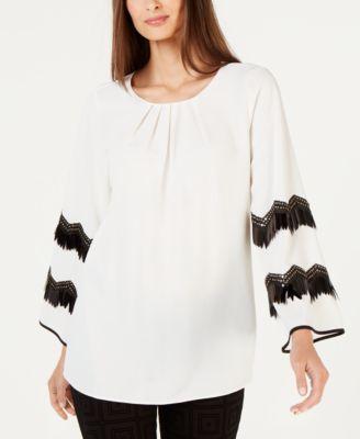 Alfani Embellished Pleated-Neck Top - TopLine Fashion Lounge