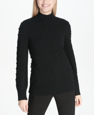 Calvin Klein Popcorn-Knit Mock Turtleneck Sweater