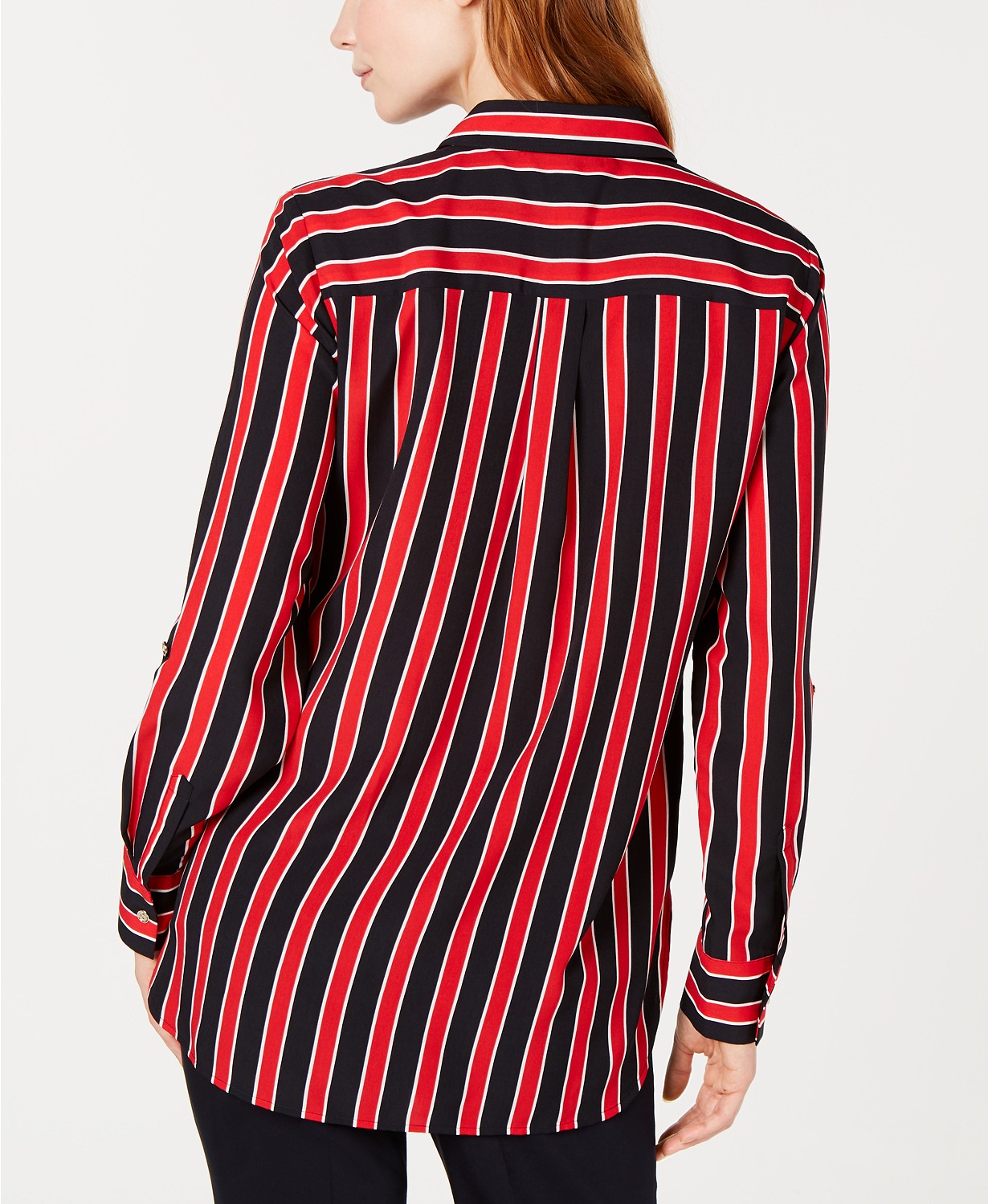 Tommy Hilfiger Striped Roll-Tab-Sleeve Shirt
