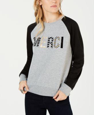Carbon Copy Merci Colorblocked Sweatshirt Heather Grey XS - 