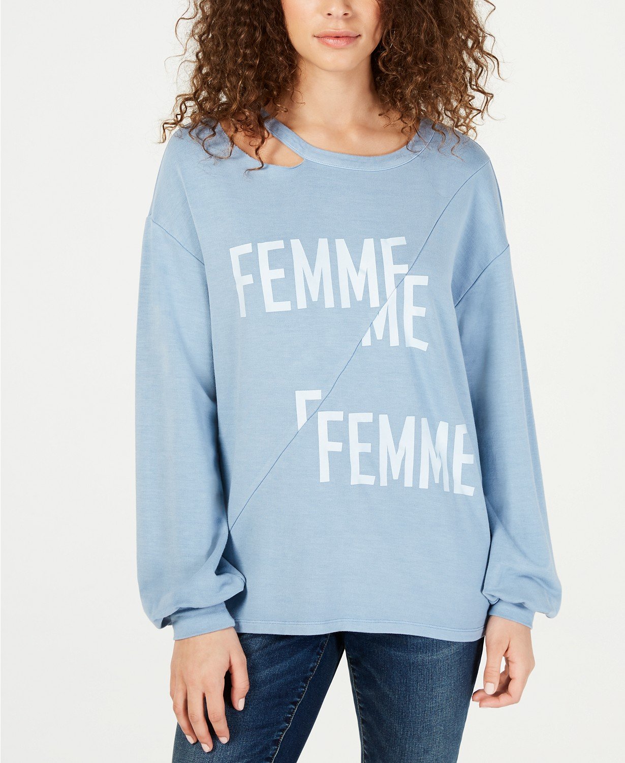 I.n.c. Cutout-Neck Graphic Sweatshirt - TopLine Fashion Lounge