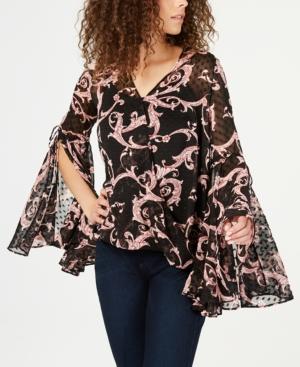 INC Printed Bell-Sleeve Blouse - TopLine Fashion Lounge