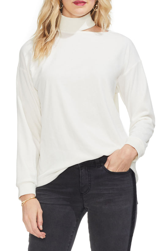 Vince Camuto Velour Mock-Neck Top