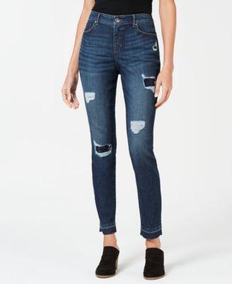 Style Co Rip Repair Sequin Skinny Jea Cider 8 - 