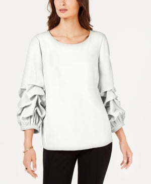 Alfani Gathered Balloon-Sleeve Top