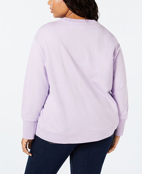 Tommy Hilfiger Plus Size Smocked-Trim Sweatshirt