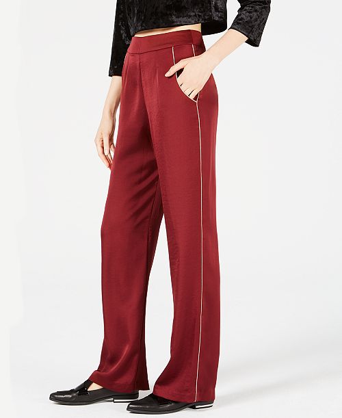 LEYDEN Piped Wide-Leg Pants