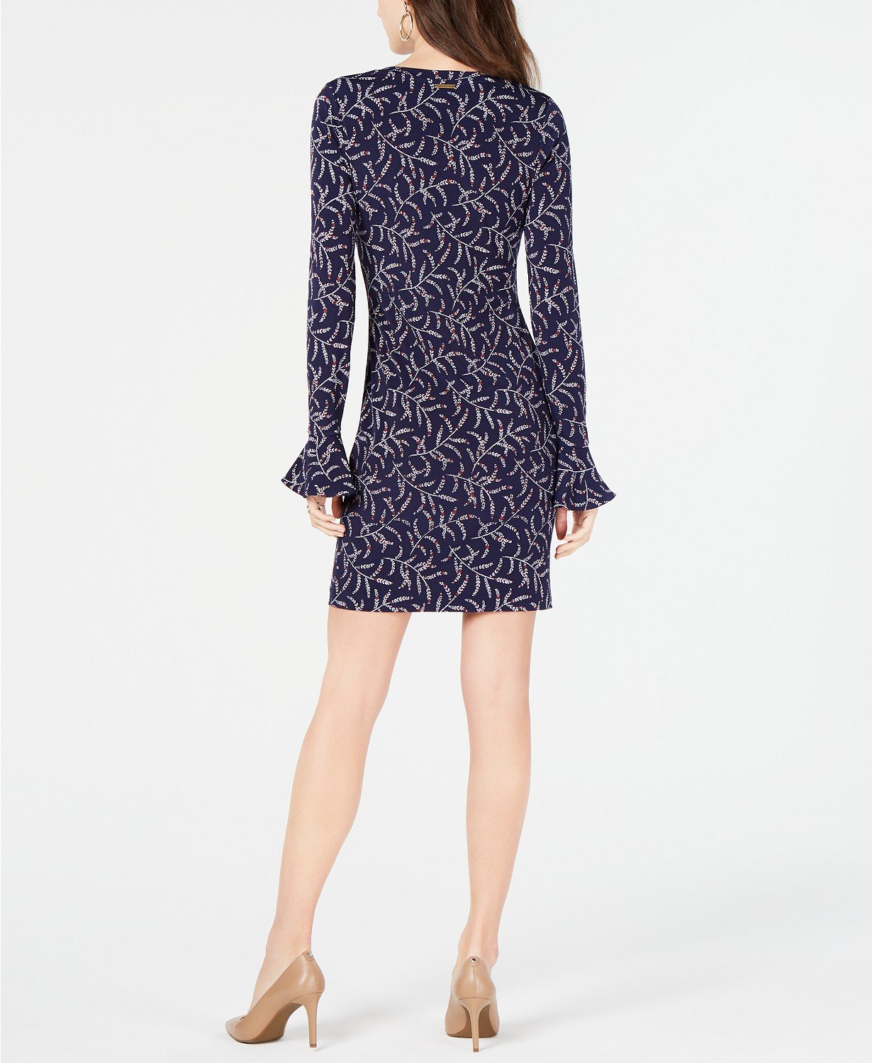 Michael Kors Printed Bell-Sleeve Dress, In Regular & Petite Sizes - TopLine Fashion Lounge