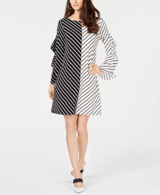 Alfani Colorblocked Ruffle-Sleeve Dress - TopLine Fashion Lounge