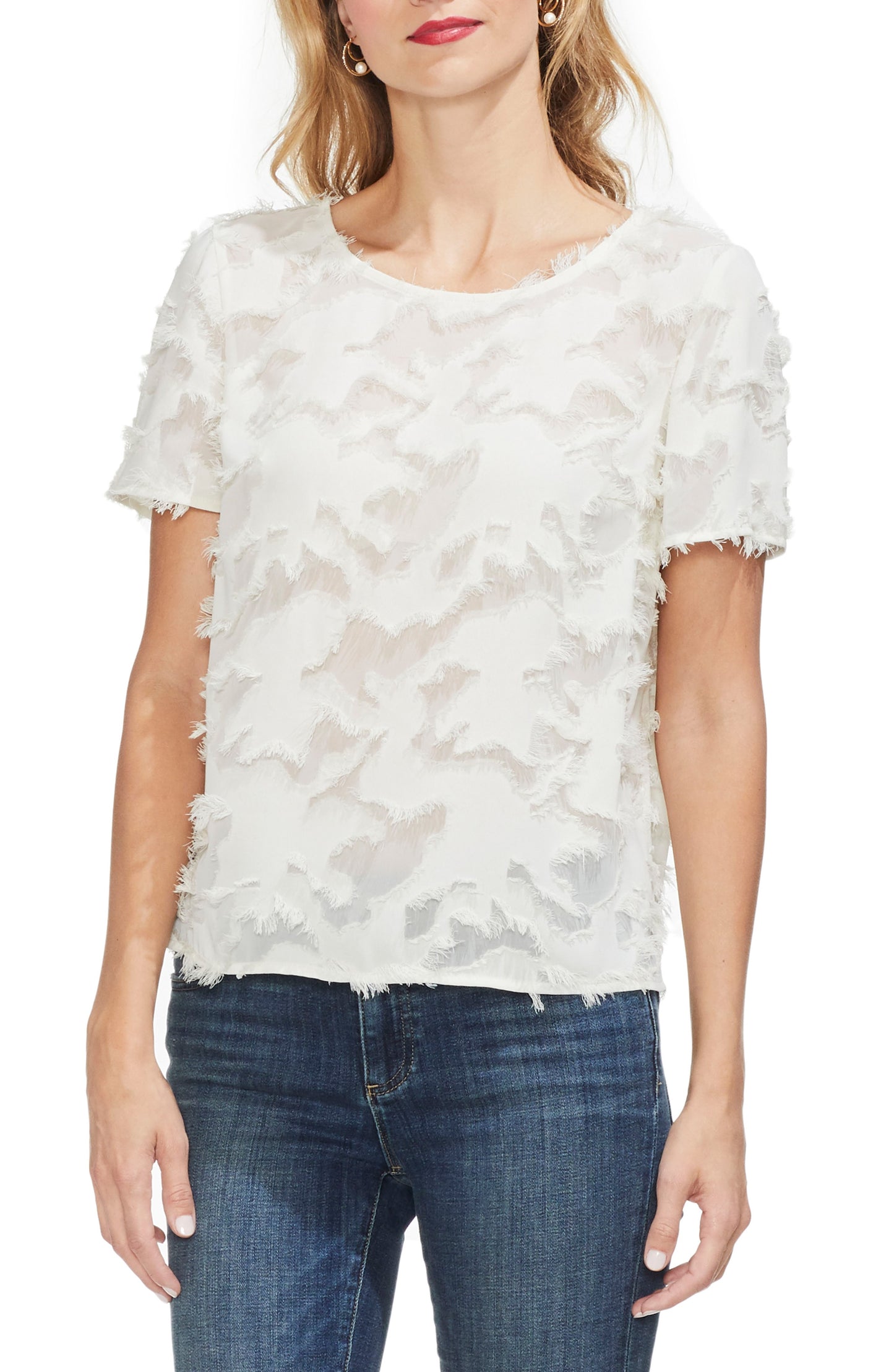 Vince Camuto Fringe-Trim Top