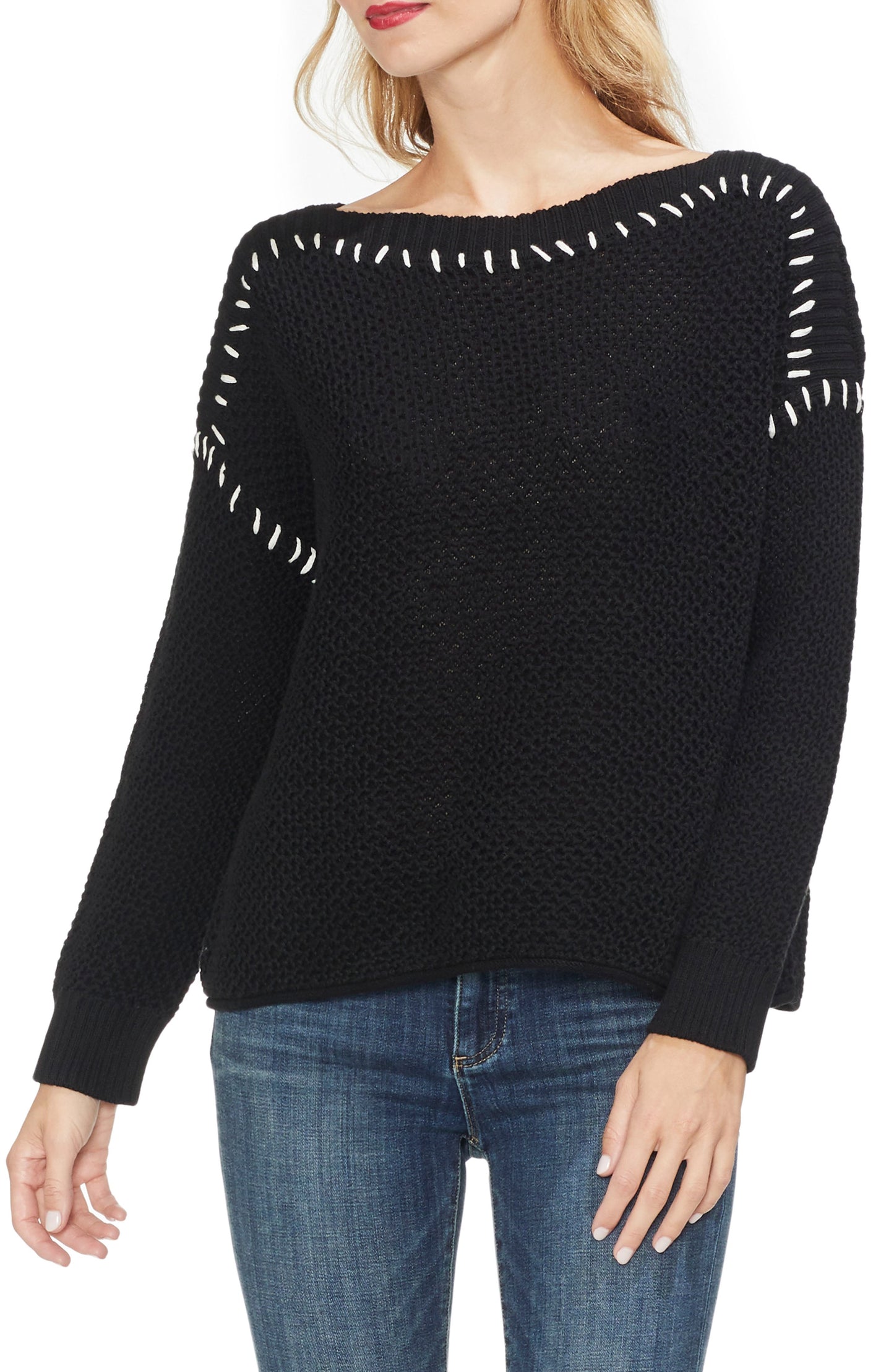 Vince Camuto Cotton Boat-Neck Sweater