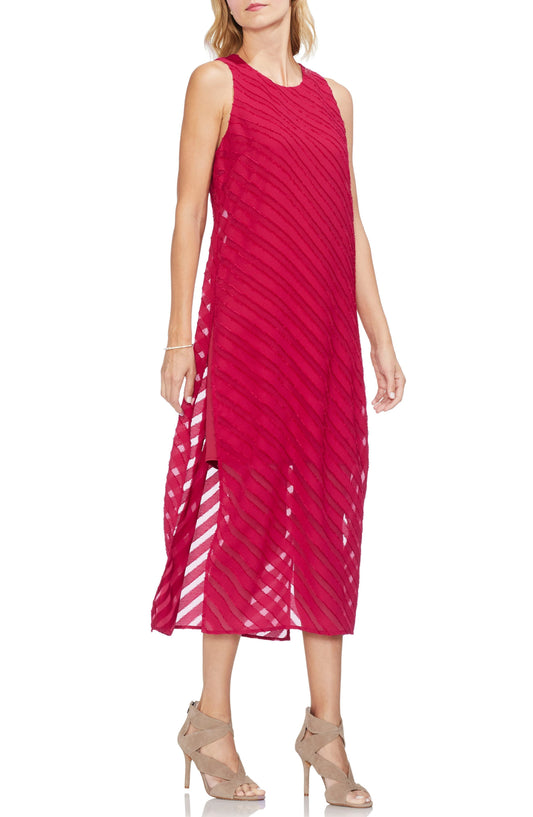 Vince Camuto Sleeveless Chiffon-Stripe Dress - TopLine Fashion Lounge