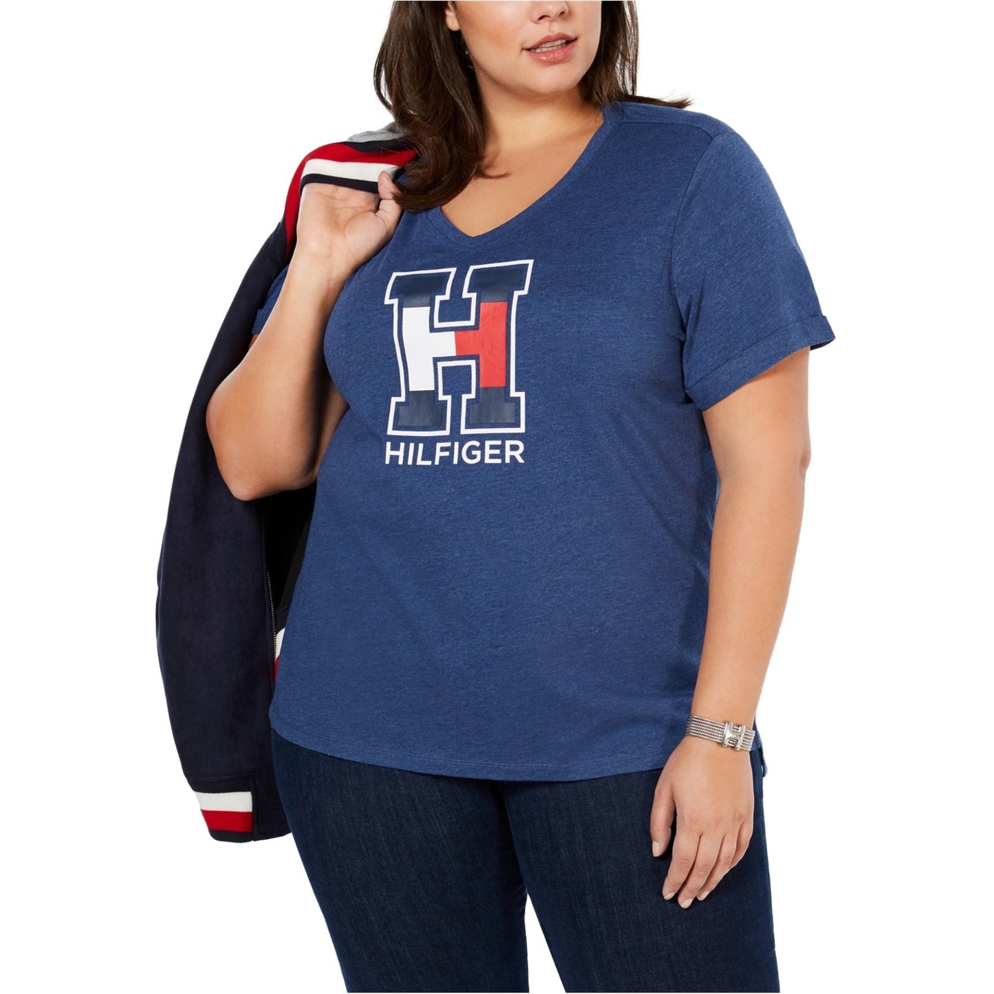 Tommy Hilfiger Womens Graphic Logo Graphic T-Shirt