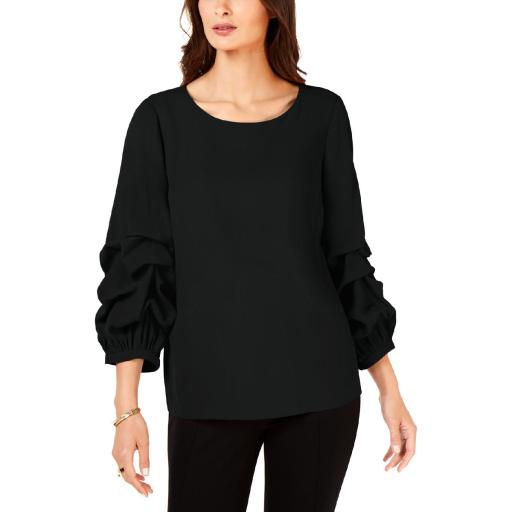 Alfani Gathered Balloon-Sleeve Top