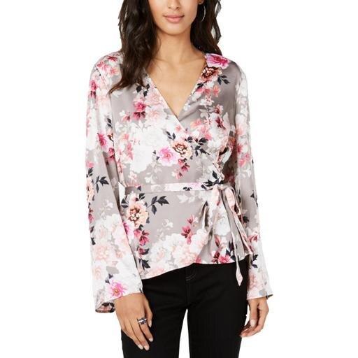 INC Womens Floral Print V-Neck Wrap Top - TopLine Fashion Lounge