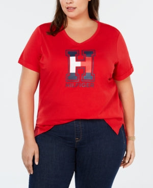 Tommy Hilfiger Sport Plus Size Logo V-Neck T-Shirt
