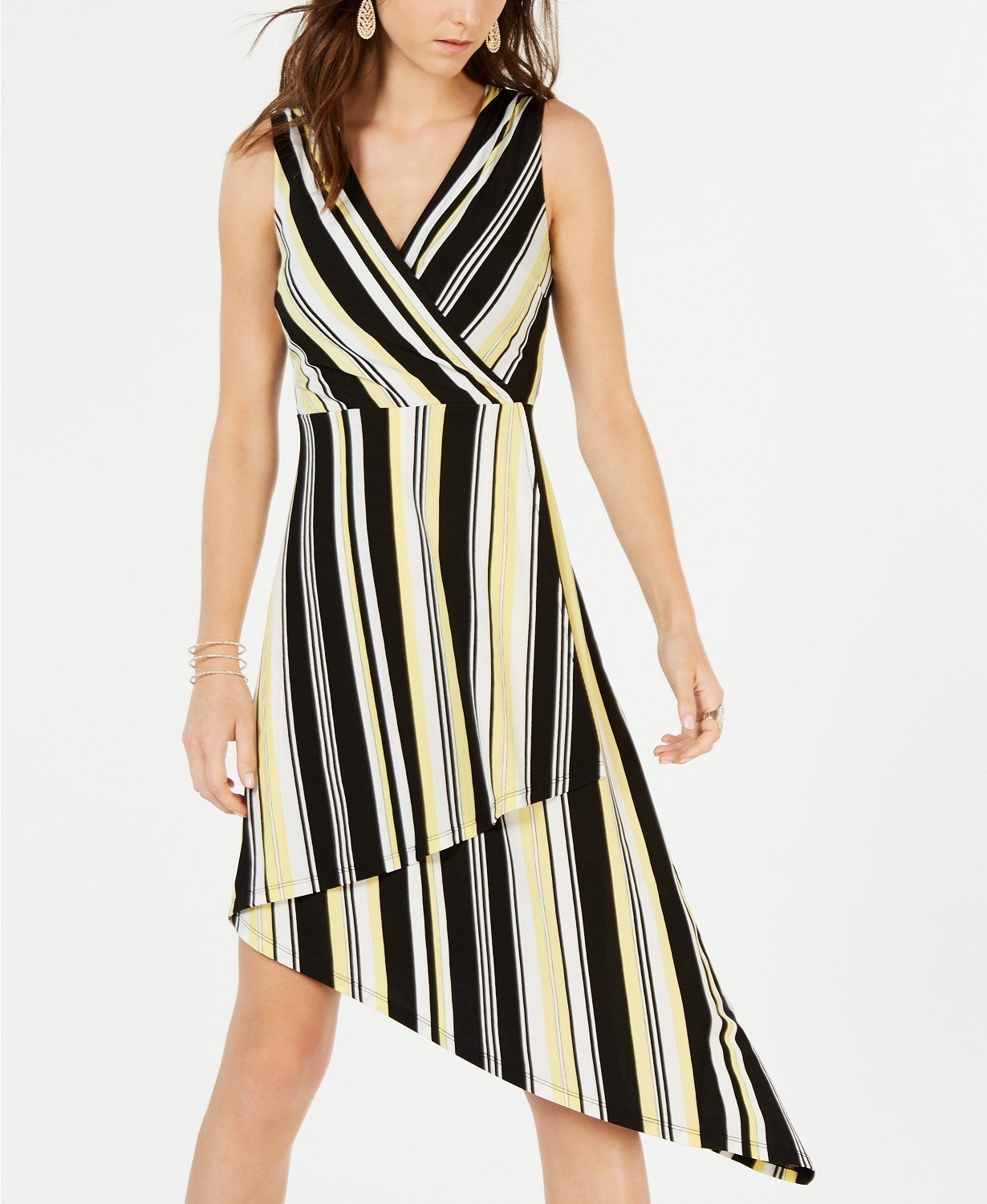 I.n.c. Sleeveless Striped Wrap Dress - TopLine Fashion Lounge