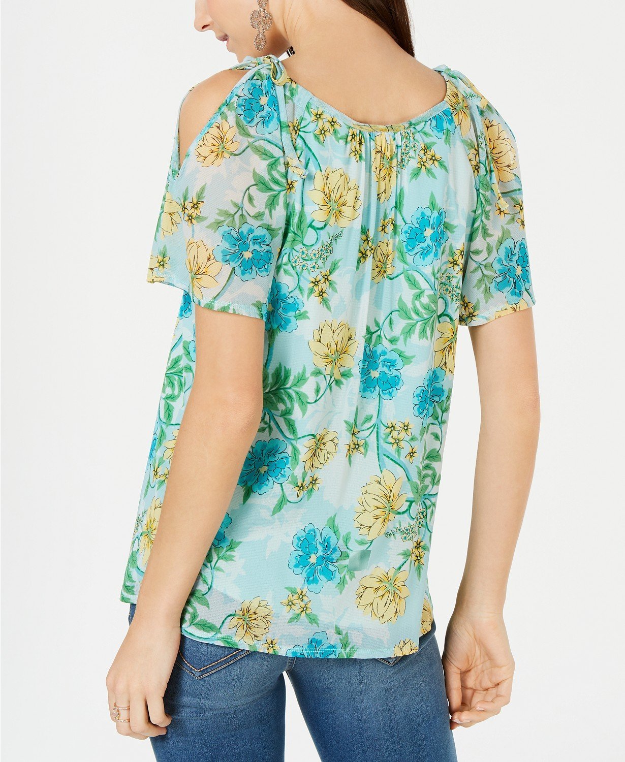 I.n.c. Cold-Shoulder Printed Top - TopLine Fashion Lounge