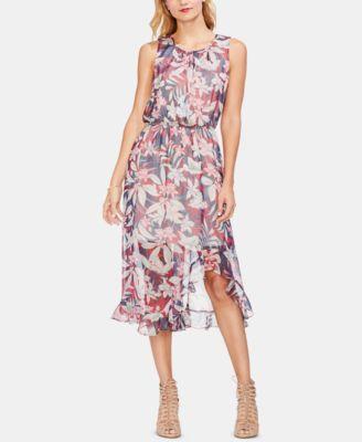 Vince Camuto Tropical-Print High-Low Dress - TopLine Fashion Lounge