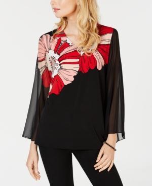 Alfani Printed Chiffon-Sleeve Top - TopLine Fashion Lounge