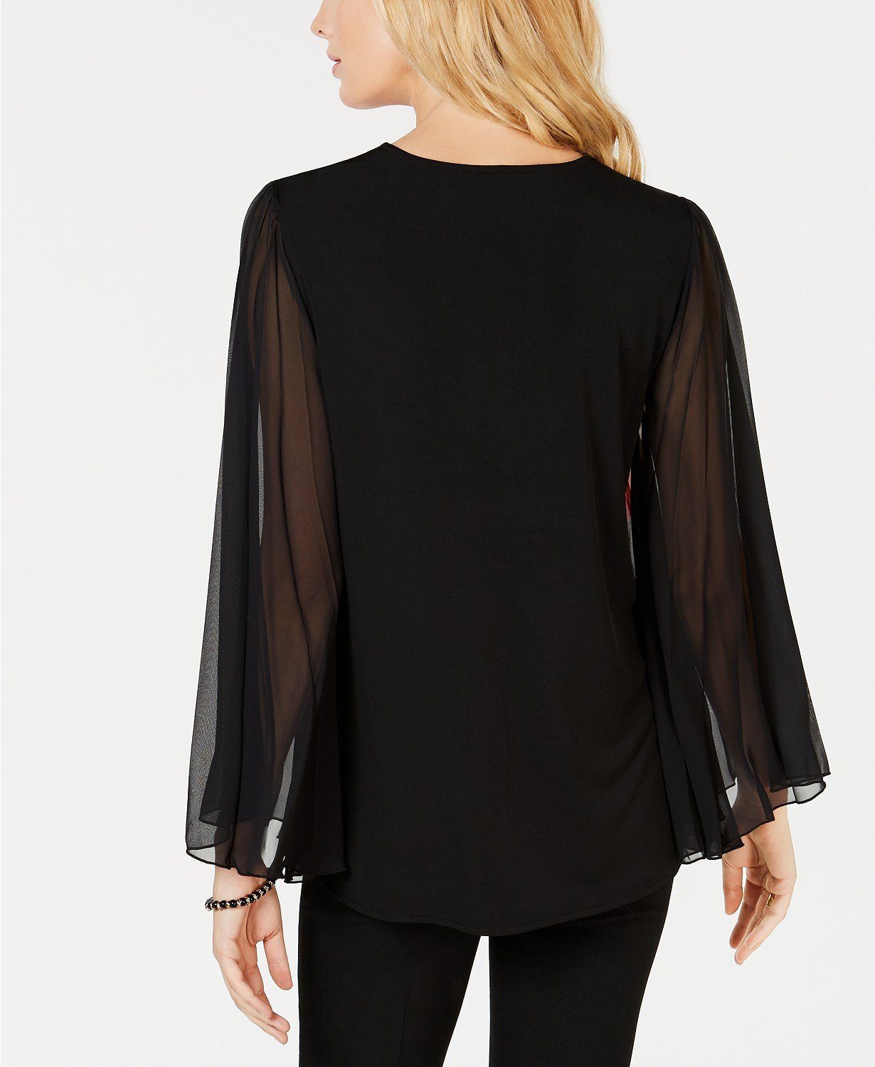Alfani Printed Chiffon-Sleeve Top - TopLine Fashion Lounge