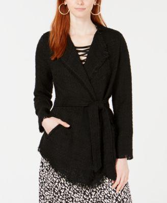 STELLA GINGER Lace Boucle Wrap Jacket Black XL - 